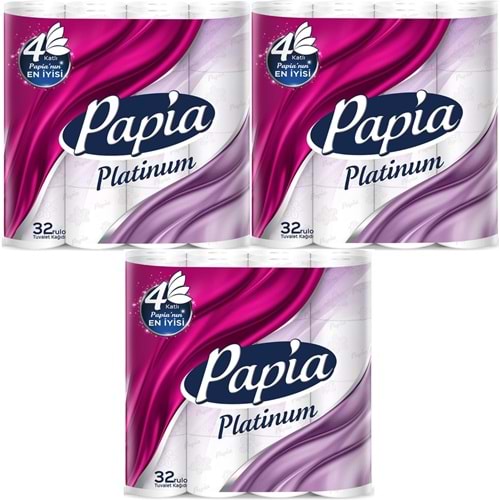Papia Tuvalet Kağıdı (4 Katlı) 96 Lı Pk Platinum (3PK*32)