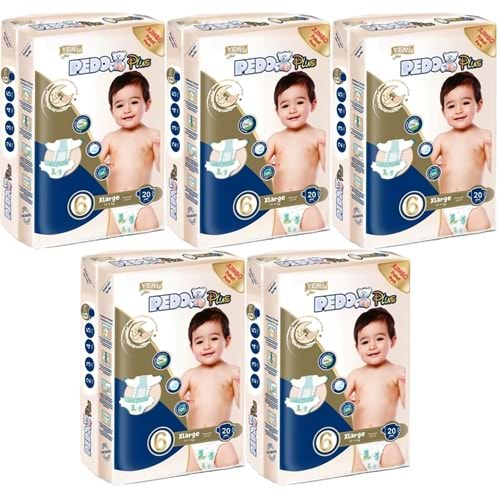 Pedo Plus Bebek Bezi Beden:6 (15+KG) Extra Large 100 Adet Jumbo Mega Pk