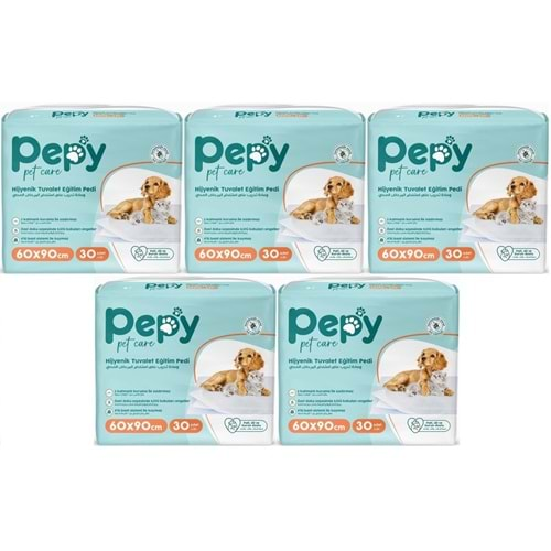 Pepy Evcil Hayvan Tuvalet Eğitim Pedi 60*90CM 150 Adet (5PK*30)