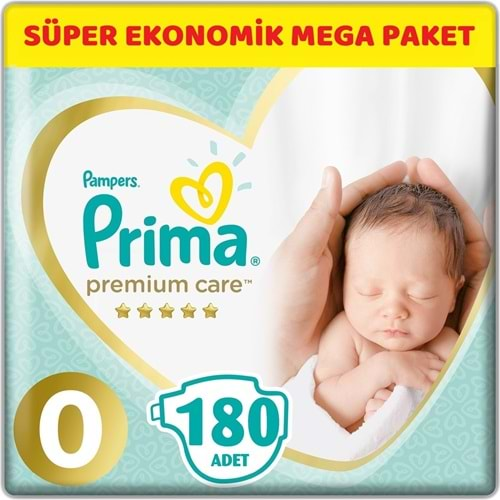 Prima Premium Care Bebek Bezi Beden:0 (1.5-2.5Kg) Prematüre 180 Adet Süpe Ekonomik Mega Pk