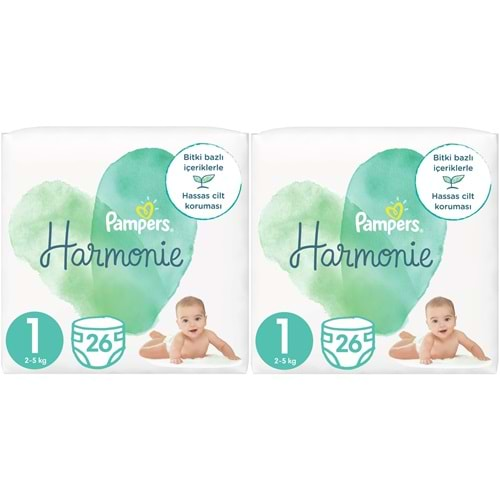 Prima Pampers Harmonie Bebek Bezi Beden:1 (2-5Kg) Yeni Doğan 52 Adet Süper Ekonomik Pk