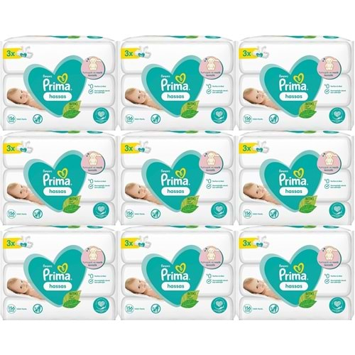 Prima Islak Havlu Mendil Hassas Ciltler İçin Bitki Bazlı Kokusuz (27 Li Set) (9PK*3) 1404 Yaprak