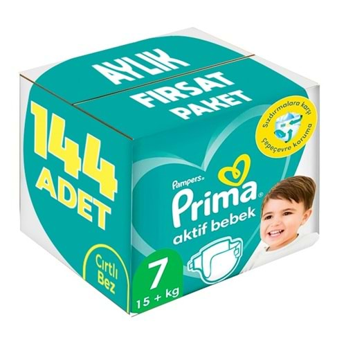 Prima Bebek Bezi Beden:7 (15+KG) XX Large 144 Adet Aylık Fırsat Pk