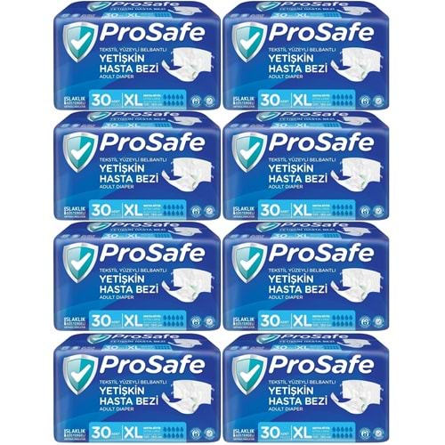 Prosafe Hasta Bezi Yetişkin Bel Bantlı Tekstil Yüzey XL-Extra Large Boy 240 Adet (8PK*30)