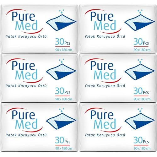 Puremed Hasta Yatak Koruyucu 90*180CM 180 Adet (6PK*30)