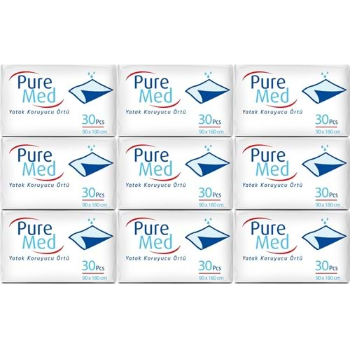 Puremed Hasta Yatak Koruyucu 90*180CM 270 Adet (9PK*30)