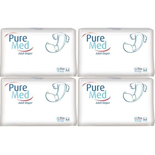 Puremed Hasta Bezi Bel Bantlı Tekstil Yüzey XL Extra Large 120 Adet (4PK*30)