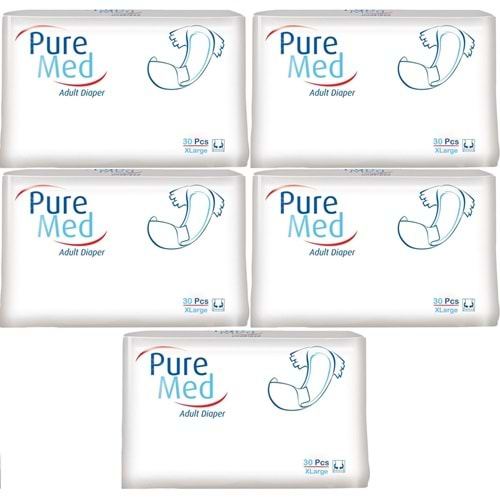 Puremed Hasta Bezi Bel Bantlı Tekstil Yüzey XL Extra Large 150 Adet (5PK*30)