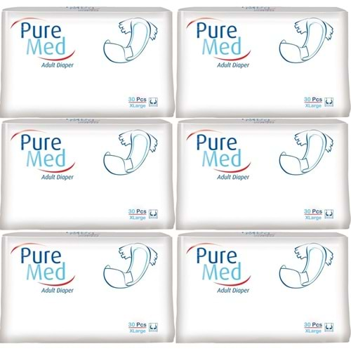 Puremed Hasta Bezi Bel Bantlı Tekstil Yüzey XL Extra Large 180 Adet (6PK*30)