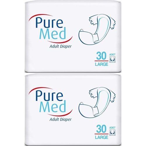 Puremed Hasta Bezi Bel Bantlı Tekstil Yüzey Large L-Büyük 60 Adet (2PK*30)