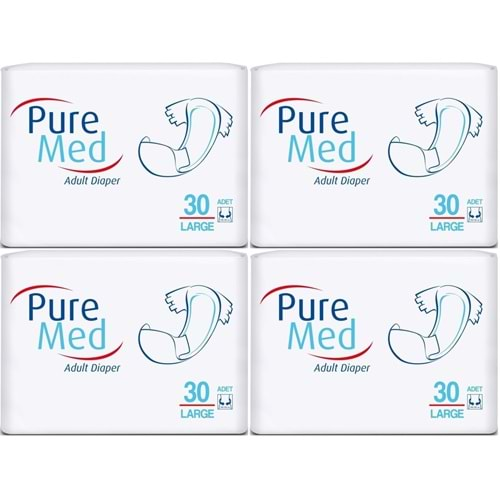 Puremed Hasta Bezi Bel Bantlı Tekstil Yüzey Large L-Büyük 120 Adet (4PK*30)