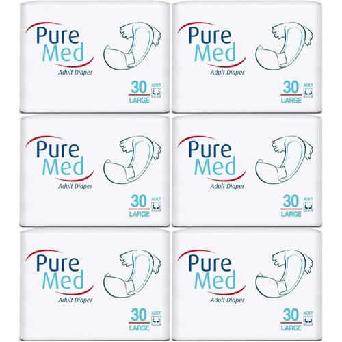 Puremed Hasta Bezi Bel Bantlı Tekstil Yüzey Large L-Büyük 180 Adet (6PK*30)