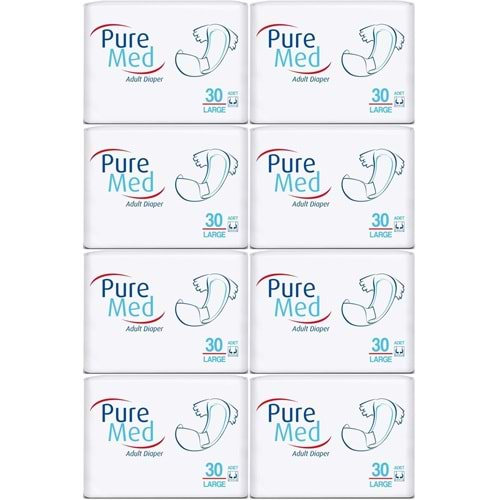 Puremed Hasta Bezi Bel Bantlı Tekstil Yüzey Large L-Büyük 240 Adet (8PK*30)