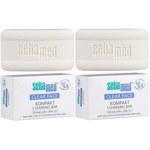 Sebamed Clear Face Kompakt Yüz Temizleme Barı Sabun Sivilceye Yatkın Cilt 100GR (2 Li Set)