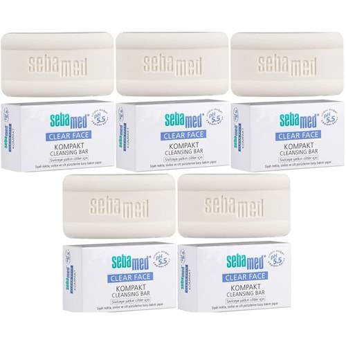 Sebamed Clear Face Kompakt Yüz Temizleme Barı Sabun Sivilceye Yatkın Cilt 100GR (5 Li Set)