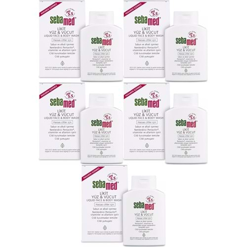 Sebamed Yüz ve Vücut Temizleyici Likit 200ML (5 Li Set)