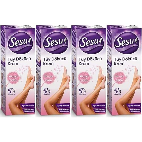 Sesu Tüy Dökücü Krem 40ML Hassas Ciltler (4 Lü Set)