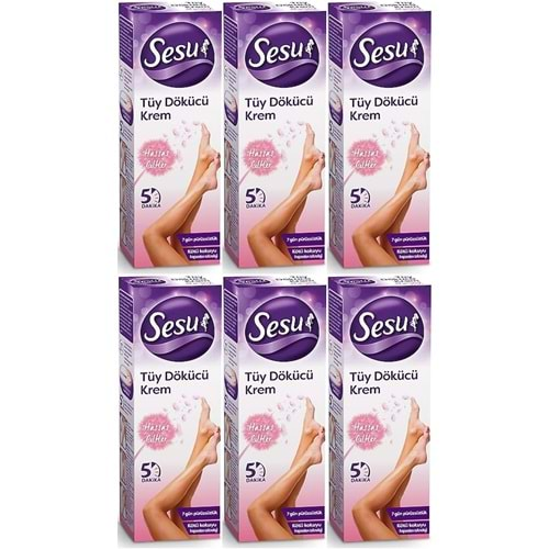 Sesu Tüy Dökücü Krem 40ML Hassas Ciltler (6 Lı Set)