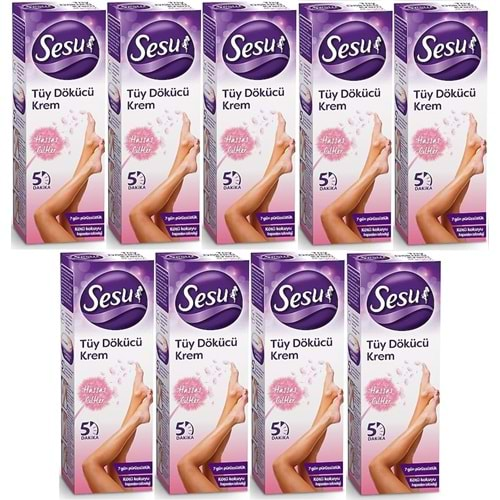 Sesu Tüy Dökücü Krem 40ML Hassas Ciltler (9 Lu Set)