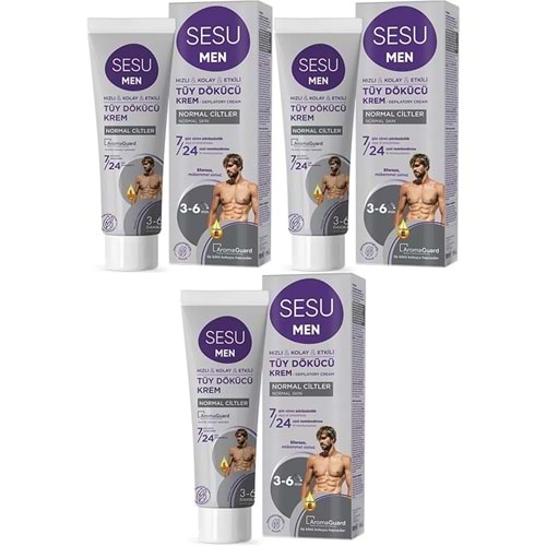 Sesu Tüy Dökücü Krem For Men 100ML (3 Lü Set)