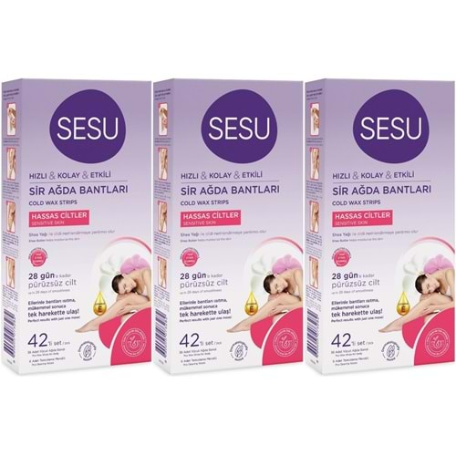 Sesu Sir Ağda Bandı 42 Li Pk Hassas Cilt (3 Lü Set)