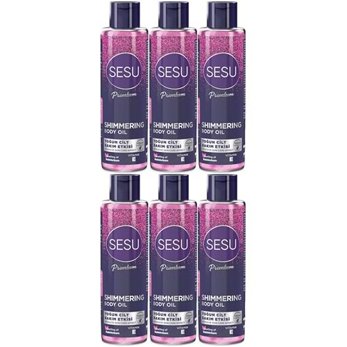 Sesu Simli Cilt Bakım Yağı 150ML (Shımmering Body Oıl) (6 Lı Set)