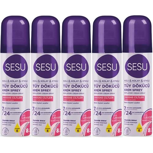 Sesu Tüy Dökücü Köpük Krem Sprey 150ML Hassas Ciltler (5 Li Set)