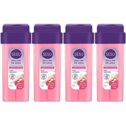 Sesu Roll-On Sir Ağda 100ML Pembe Hassas Cilt (4 Lü Set)