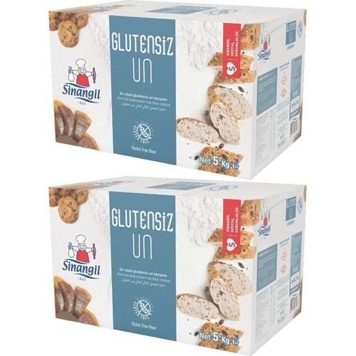 Sinangil Glutensiz Un 10KG (10000GR) Kutu Çölyak Diyetine Uygun (2PK*5Kg)