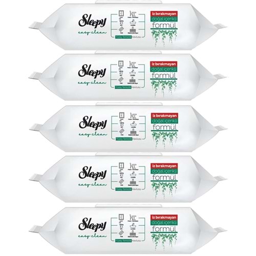 Sleepy Easy Clean Yüzey Temizlik Havlusu 100 Yaprak Plastik Kapaklı (5 Li Set) 500 Yaprak