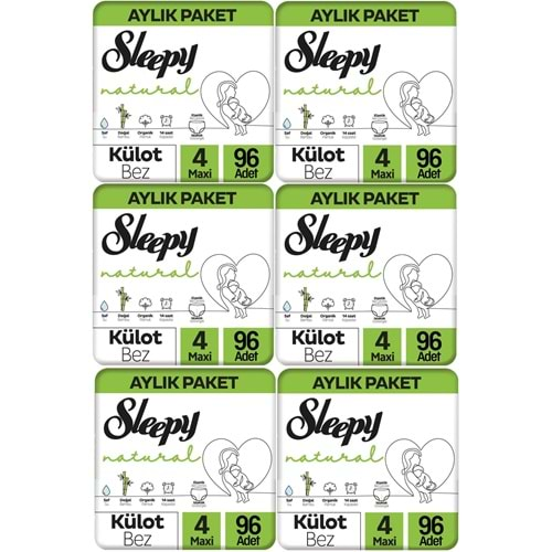 Sleepy Külot Bebek Bezi Natural Beden:4 (7-14KG) Maxi 576 Adet Ekstra Ultra Pk