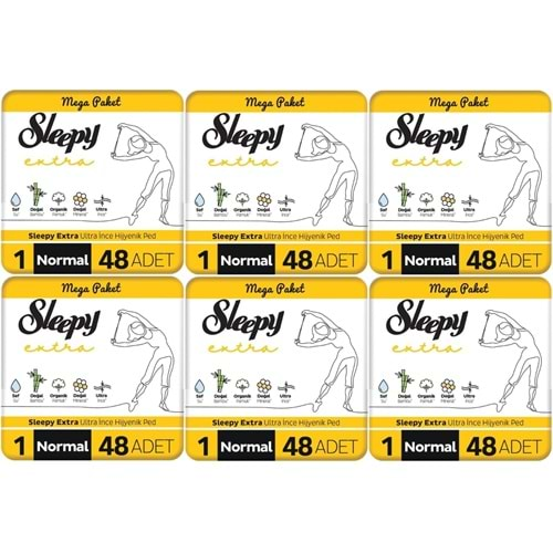 Sleepy Extra Hijyenik Ped Normal 288 Adet Mega Pk (6PK*48)