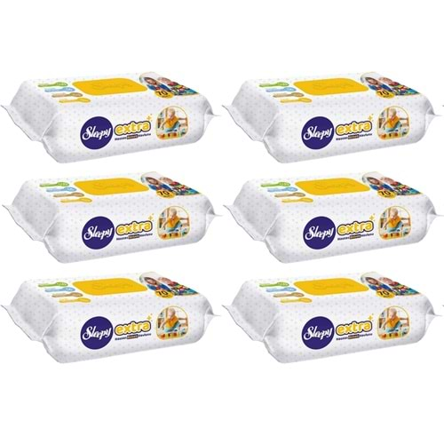 Sleepy Islak Havlu Mendil 70 Yaprak Extra Plastik Kapaklı (6 Lı Set) 420 Yaprak