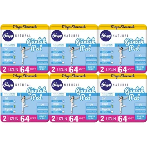 Sleepy Natural Günlük Ped Uzun 384 Adet Mega Pk (6PK*64)