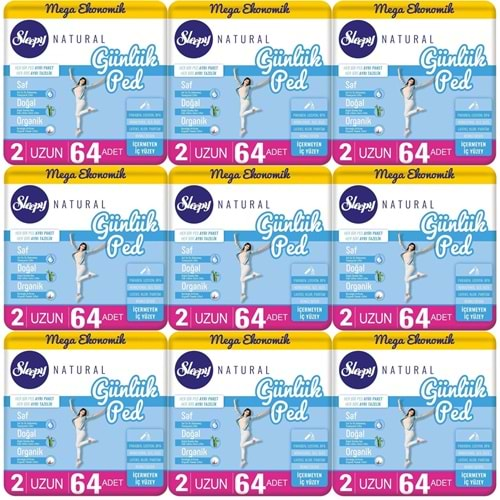 Sleepy Natural Günlük Ped Uzun 576 Adet Mega Pk (9PK*64)