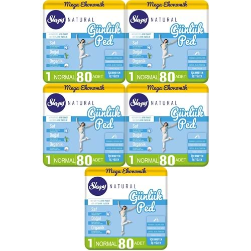 Sleepy Natural Günlük Ped Normal 400 Adet Mega Pk (5PK*80)