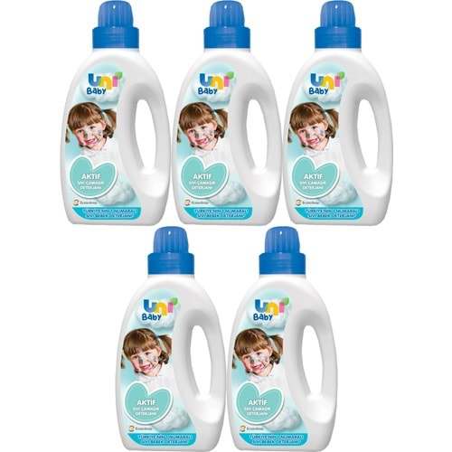 Uni Baby Sıvı Çamaşır Deterjanı 1500ML Aktif (Mavi) (5 Li Set)