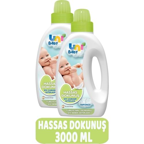 Uni Baby Çamaşır Deterjanı Sensitive 1500ML Hassas Dokunuş (Yeşil) (2 Li Set)