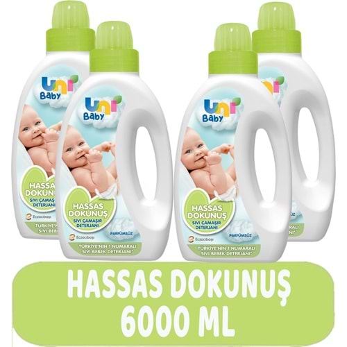 Uni Baby Çamaşır Deterjanı Sensitive 1500ML Hassas Dokunuş (Yeşil) (4 Lü Set)