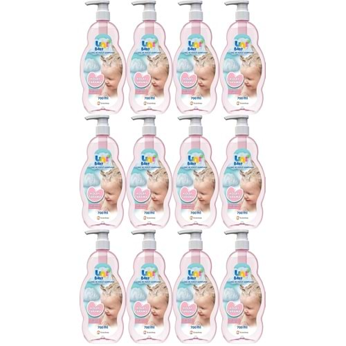 Uni Baby Bebek Kolay Tarama Saç ve Vücut Şampuanı 700ML (Pompalı) (12 Li Set)