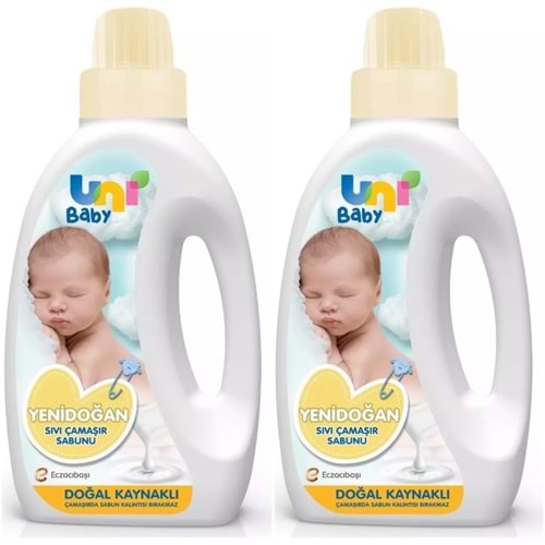Uni Baby Yeni Doğan Çamaşır Deterjanı/Sabunu 1500ML (Sarı) (2 Li Set)