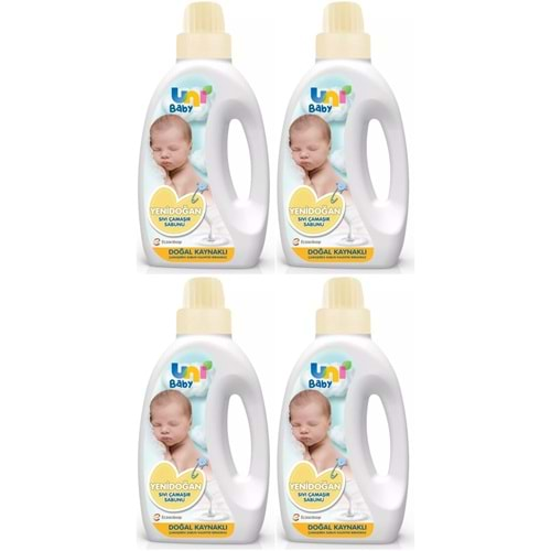 Uni Baby Yeni Doğan Çamaşır Deterjanı/Sabunu 1500ML (Sarı) (4 Lü Set)