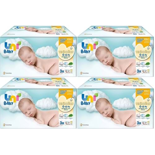 Uni Baby Islak Havlu Hassas Yeni Doğan 40 Yaprak (12 Li Set) 480 Yaprak (Narin Ciltler için) (4PK*3)