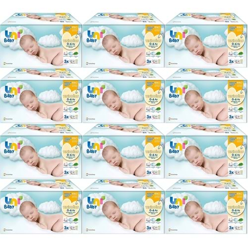 Uni Baby Islak Havlu Hassas Yeni Doğan 40 Yaprak (36 Lı Set) 1440 Yaprak (Narin Ciltler için) (12PK*3)