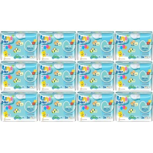 Uni Baby Islak Havlu Aktif / Oyna & Öğren 52 Yaprak (36 Lı Set) 1872 Yaprak (12PK*3)