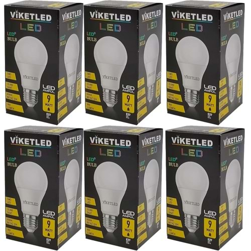 Viketled Led Ampül Beyaz-White 9W (6 Lı Set)