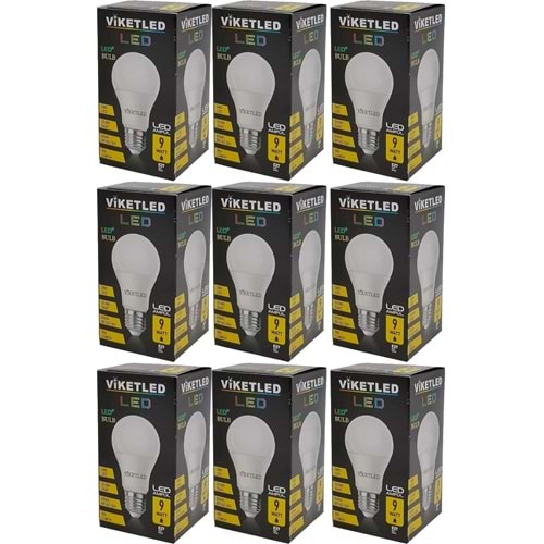 Viketled Led Ampül Beyaz-White 9W (9 Lu Set)