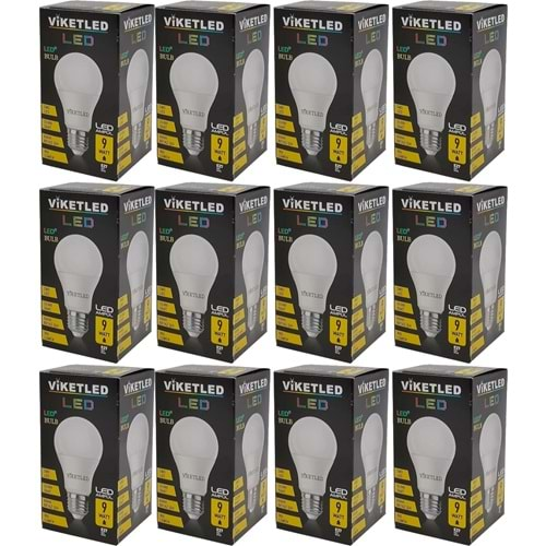 Viketled Led Ampül Beyaz-White 9W (12 Li Set)