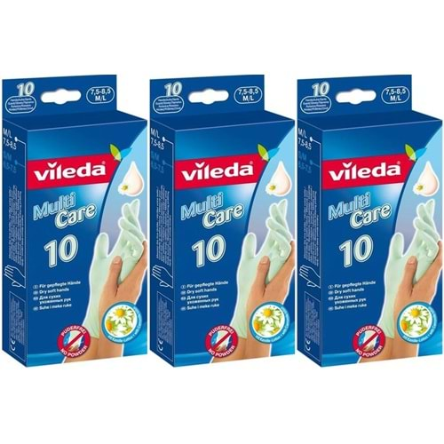 Vileda Multi Kullan-At Eldiven NO:7.5-8.5 (Büyük-Orta) 30 Lu Pk (3 Lü Set)