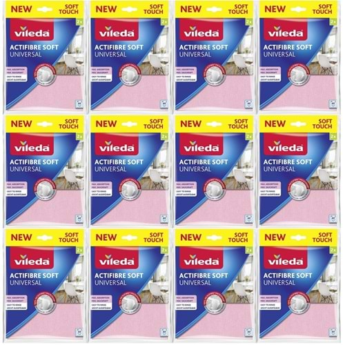 Vileda Actifibre Soft Universal New Soft Touch (Paket içi 2 Li) (12 Li Set)